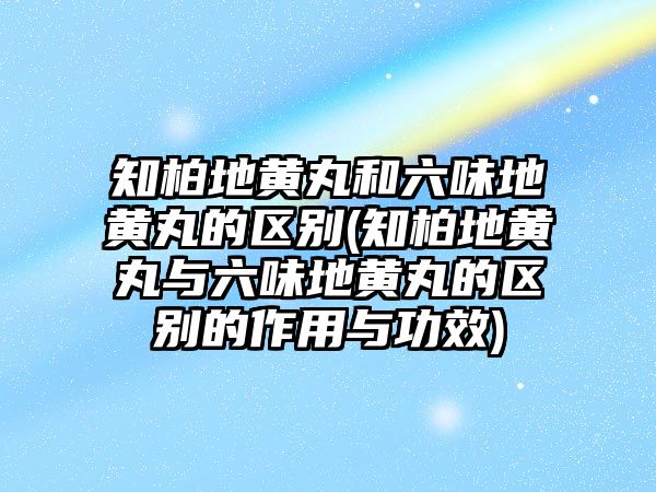 知柏地黃丸和六味地黃丸的區(qū)別(知柏地黃丸與六味地黃丸的區(qū)別的作用與功效)