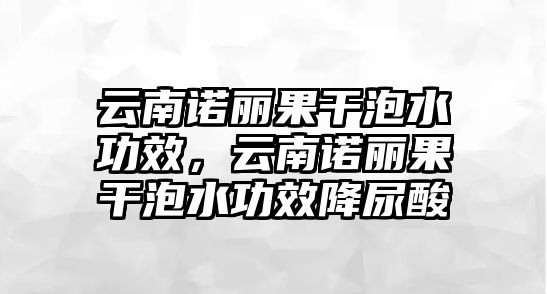 云南諾麗果干泡水功效，云南諾麗果干泡水功效降尿酸