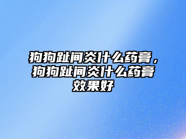 狗狗趾間炎什么藥膏，狗狗趾間炎什么藥膏效果好