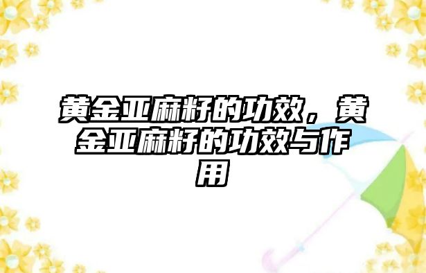 黃金亞麻籽的功效，黃金亞麻籽的功效與作用