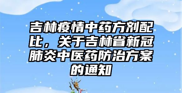 吉林疫情中藥方劑配比，關于吉林省新冠肺炎中醫(yī)藥防治方案的通知