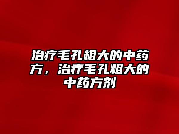 治療毛孔粗大的中藥方，治療毛孔粗大的中藥方劑