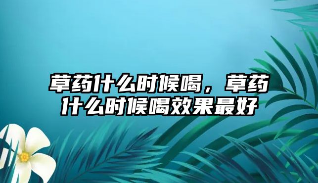 草藥什么時候喝，草藥什么時候喝效果最好