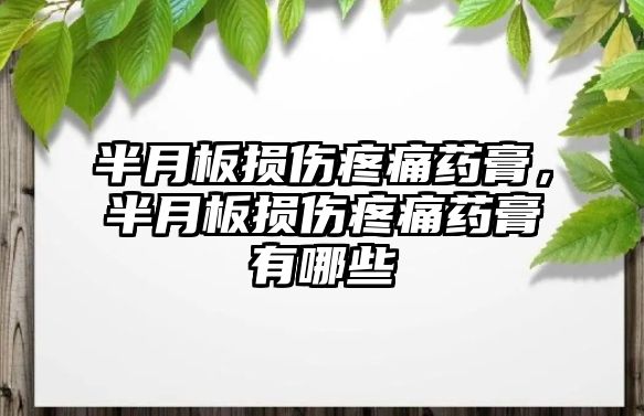 半月板損傷疼痛藥膏，半月板損傷疼痛藥膏有哪些