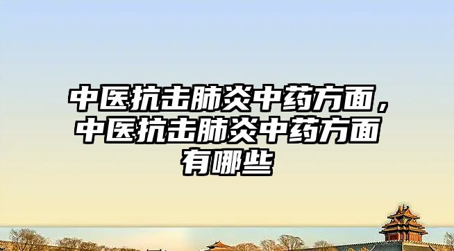 中醫抗擊肺炎中藥方面，中醫抗擊肺炎中藥方面有哪些